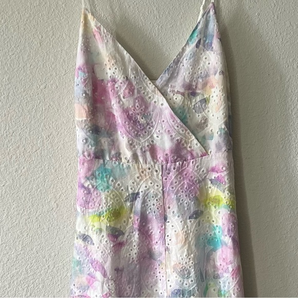 SOLD 🐰 Adyson Parker Spring Lilac Cotton Eyelet Embroidered V-neck Maxi Dress - Picture 1 of 8